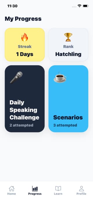Progress Metrics Screen
